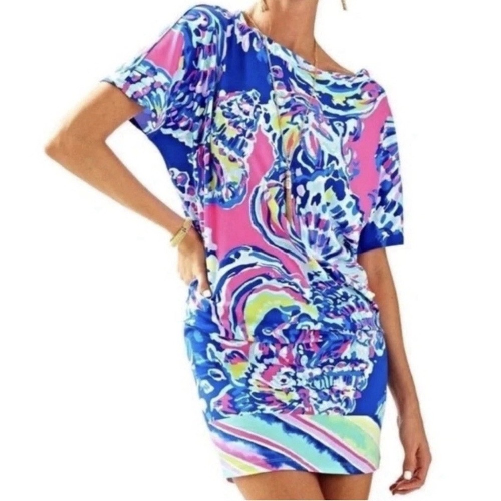 Lilly Pulitzer Lowe Dress in Coastal Retreat Women's Size L Colorful Dress
